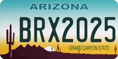 AZ license plate BRX2025