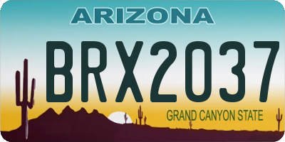 AZ license plate BRX2037