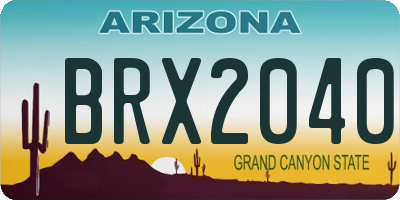 AZ license plate BRX2040