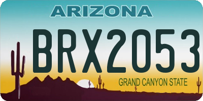 AZ license plate BRX2053