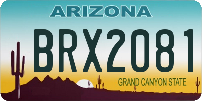 AZ license plate BRX2081
