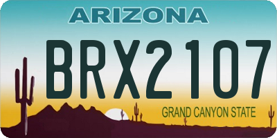 AZ license plate BRX2107