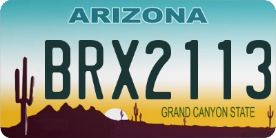 AZ license plate BRX2113