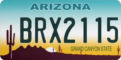 AZ license plate BRX2115