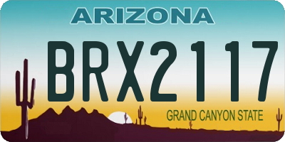 AZ license plate BRX2117