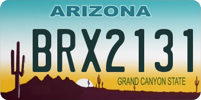 AZ license plate BRX2131
