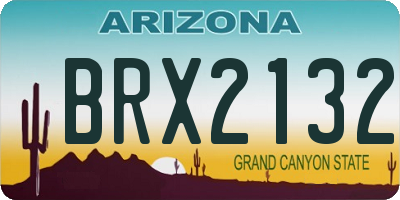 AZ license plate BRX2132