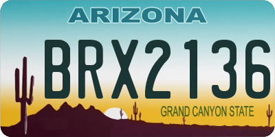 AZ license plate BRX2136