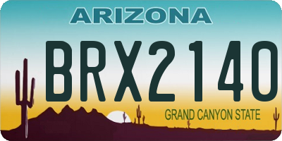 AZ license plate BRX2140
