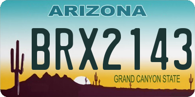 AZ license plate BRX2143
