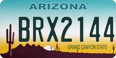 AZ license plate BRX2144