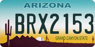 AZ license plate BRX2153