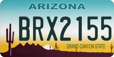 AZ license plate BRX2155