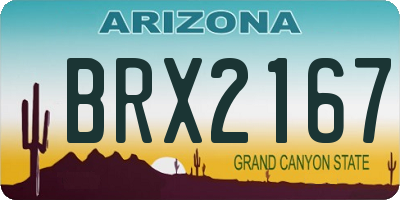 AZ license plate BRX2167