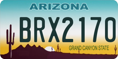 AZ license plate BRX2170