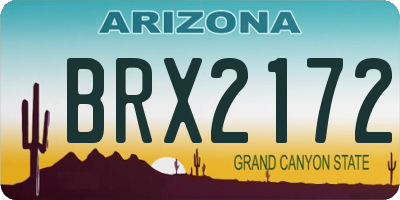 AZ license plate BRX2172