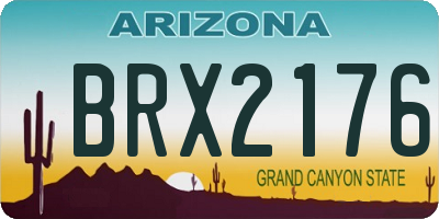 AZ license plate BRX2176