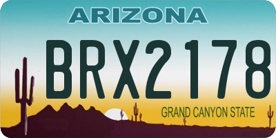 AZ license plate BRX2178