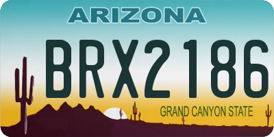 AZ license plate BRX2186