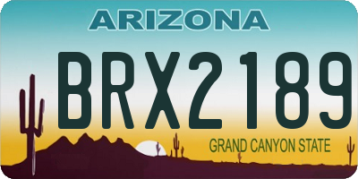 AZ license plate BRX2189