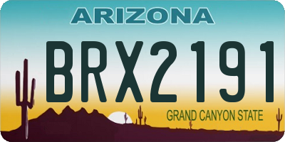 AZ license plate BRX2191