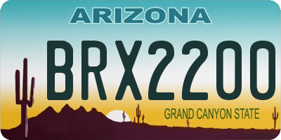 AZ license plate BRX2200