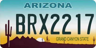 AZ license plate BRX2217
