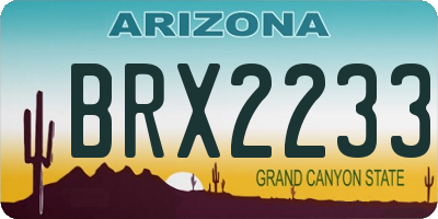 AZ license plate BRX2233