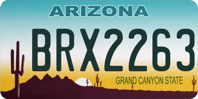 AZ license plate BRX2263