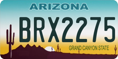AZ license plate BRX2275