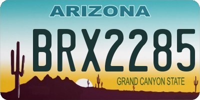 AZ license plate BRX2285