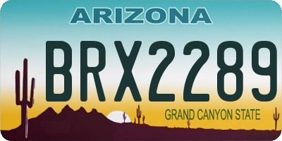 AZ license plate BRX2289