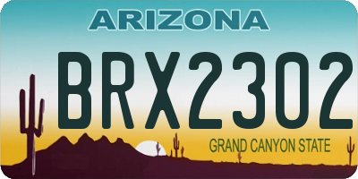 AZ license plate BRX2302