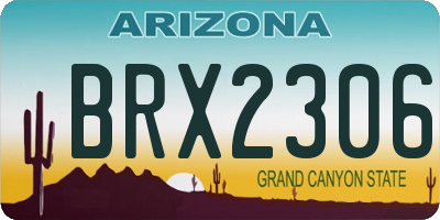 AZ license plate BRX2306