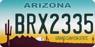 AZ license plate BRX2335