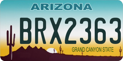 AZ license plate BRX2363