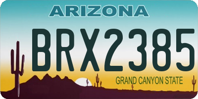 AZ license plate BRX2385