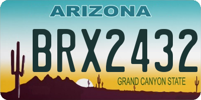 AZ license plate BRX2432