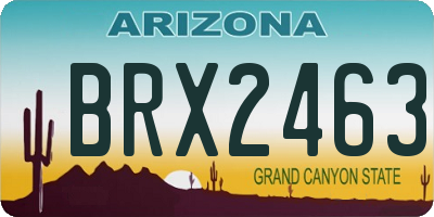 AZ license plate BRX2463