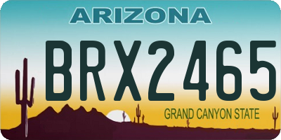 AZ license plate BRX2465