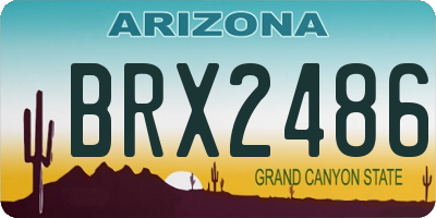 AZ license plate BRX2486