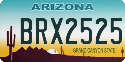 AZ license plate BRX2525