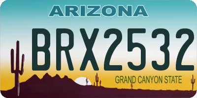 AZ license plate BRX2532