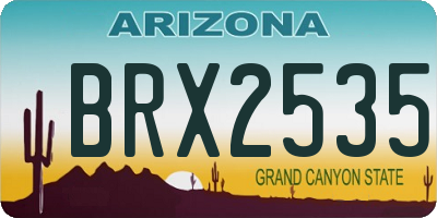 AZ license plate BRX2535
