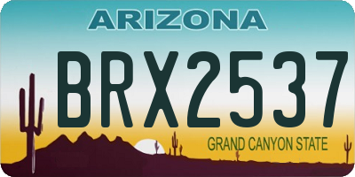 AZ license plate BRX2537