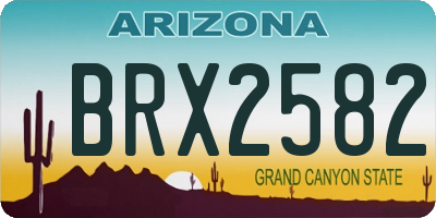 AZ license plate BRX2582