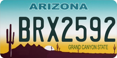AZ license plate BRX2592