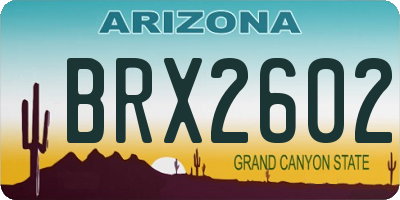 AZ license plate BRX2602