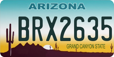AZ license plate BRX2635