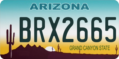 AZ license plate BRX2665